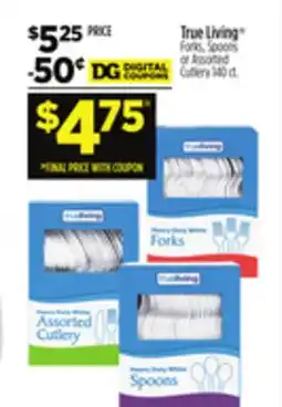 Dollar General True Living Forks, Spoons or Assorted Cutlery offer