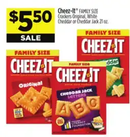 Dollar General Cheez-It FAMILY SIZE Crackers Original, White Cheddar or Cheddar Jack offer