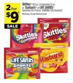 Dollar General Skittles or Gummies or Starburst or LIFE SAVERS Gummies offer