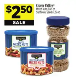 Dollar General Clover Valley Mixed Nuts or Sunflower Seeds offer