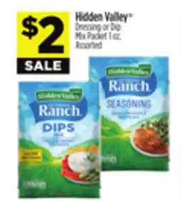 Dollar General Hidden Valley Dressing or Dip Mix Packet offer