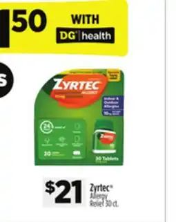 Dollar General Zyrtec Allergy Relief offer