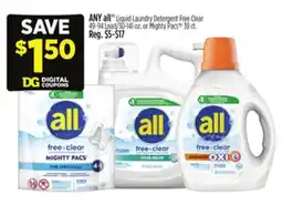 Dollar General ANY all Liquid Laundry Detergent offer