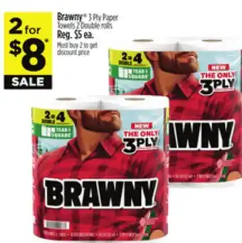 Dollar General Brawny 3 Ply Paper Towels offer