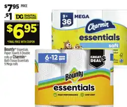 Dollar General Bounty Essentials Paper Towels or Charmin Bath Tissue Essentials offer