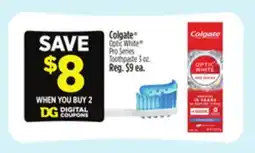 Dollar General Colgate Optic White Pro Series Toothpaste offer