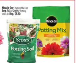 Dollar General Miracle Gro Potting Mix, Scotts Potting Soil offer