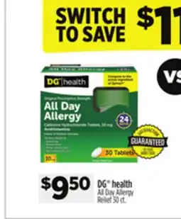 Dollar General DG health All Day Allergy Relief offer
