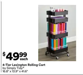 Michaels 4-Tier Lexington Rolling Cart by Simply Tidy offer