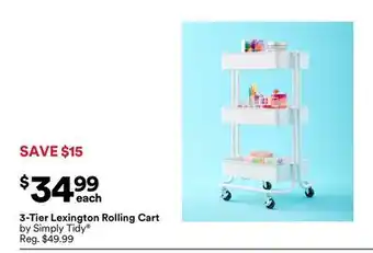 Michaels 3-Tier Lexington Rolling Cart by Simply Tidy offer