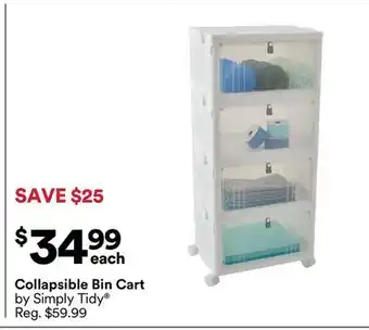 Michaels Collapsible Bin Cart by Simply Tidy offer