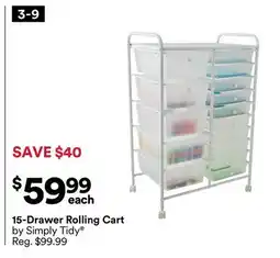 Michaels 15-Drawer Rolling Cart by Simply Tidy offer