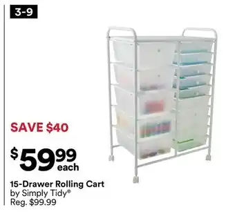 Michaels 15-Drawer Rolling Cart by Simply Tidy offer