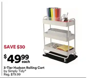 Michaels 3-Tier Hudson Rolling Cart by Simply Tidy offer