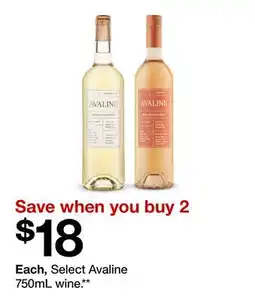 Target Select Avaline 750mL wine offer
