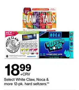 Target Select White Claw, Noca & more 12-pk. hard seltzers offer