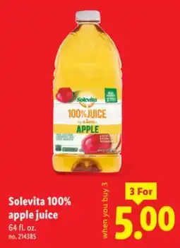 Lidl Solevita 100% apple juice offer