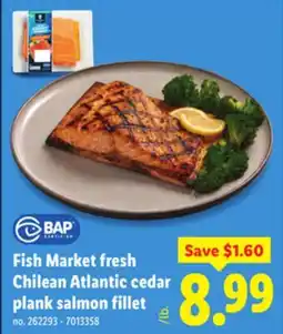 Lidl Fish Market fresh Chilean Atlantic cedar plank salmon fillet offer
