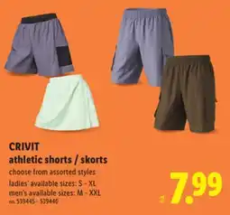 Lidl CRIVIT athletic shorts / skirts offer