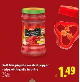 Lidl Sol&Mar piquillo roasted pepper strips with garlic in brine offer