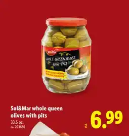 Lidl Sol&Mar whole queen olives with pits offer