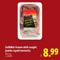 Lidl Sol&Mar frozen wild caught jumbo squid tentacles offer
