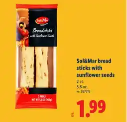 Lidl Sol&Mar bread sticks with sunflower seeds offer