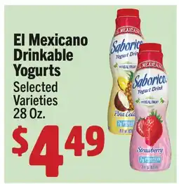 Vallarta Supermarkets El Mexicano Drinkable Yogurts offer
