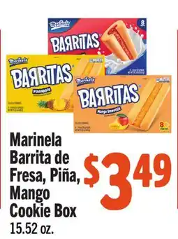 Vallarta Supermarkets Marinela Barrita de Fresa, PiΓ±a, Mango Cookie Box offer