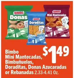 Vallarta Supermarkets Bimbo Mini Mantecadas, BimbuΓ±uelos, Doraditas, Donas Azucaradas or Rebanadas offer