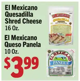 Vallarta Supermarkets El Mexicano Quesadilla Shred Cheese 16 Oz. El Mexicano Queso Panela 10 Oz offer