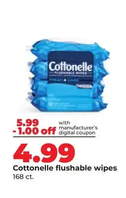 Hy-Vee Cottonelle flushable wipes offer