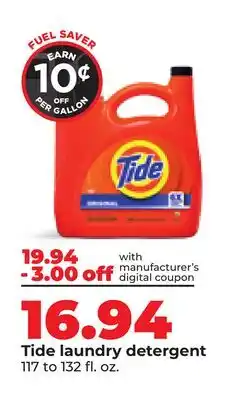 Hy-Vee Tide laundry detergent offer