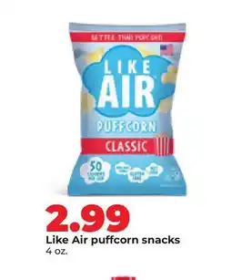 Hy-Vee Like Air puffcorn snacks offer