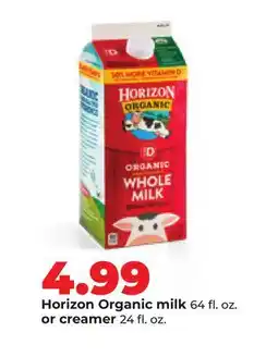 Hy-Vee Horizon Organic milk 64 fl. oz. or creamer 24 fl. oz offer