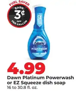 Hy-Vee Dawn Platinum Powerwash or EZ Squeeze dish soap offer