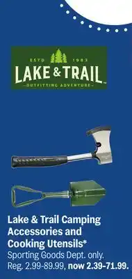 Meijer Lake & Trail Camping Accessories and Cooking Utensils offer