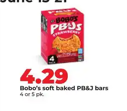 Hy-Vee Bobo's soft baked PB&J bars offer