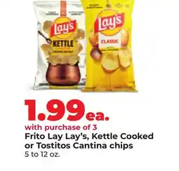 Hy-Vee Frito Lay Lay's, Kettle Cooked or Tostitos Cantina chips offer