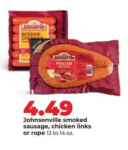 Hy-Vee Johnsonville smoked sausage, chicken links or rope offer