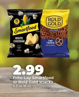 Hy-Vee Frito-Lay Smartfood or Rold Gold snacks offer