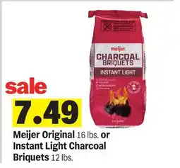 Meijer Meijer Original 16 lbs. or Instant Light Charcoal Briquets 12 lbs offer