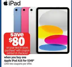 Meijer Apple iPad A16 offer