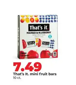 Hy-Vee That's it. mini fruit bars offer