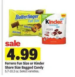 Meijer Ferrero Fun Size or Kinder Share Size Bagged Candy offer
