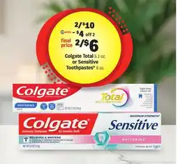 Meijer Colgate Total 5.1 OZ or Sensitive Toothpastes* 6 oz offer
