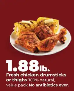 Hy-Vee Fresh chicken drumsticks or thighs offer