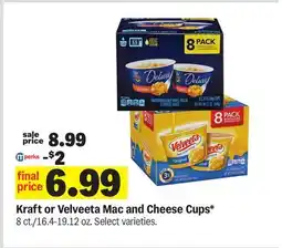 Meijer Kraft or Velveeta Mac and Cheese Cups offer