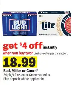 Meijer Bud, Miller or Coors offer