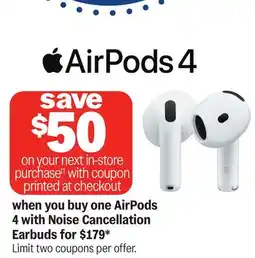 Meijer AirPods 4 with Noise Cancellation Earbuds offer